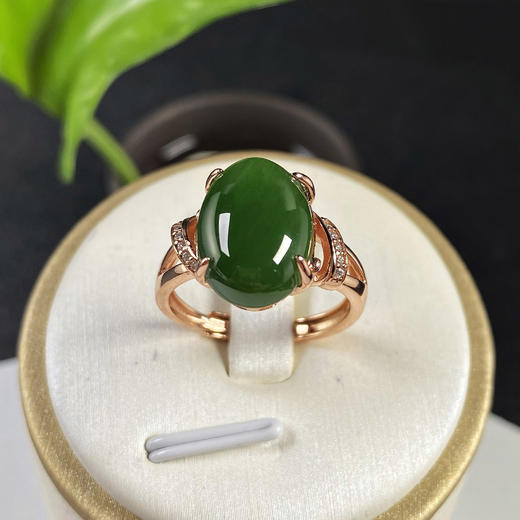 碧玉戒指-玫瑰金经典款戒指深 商品图0