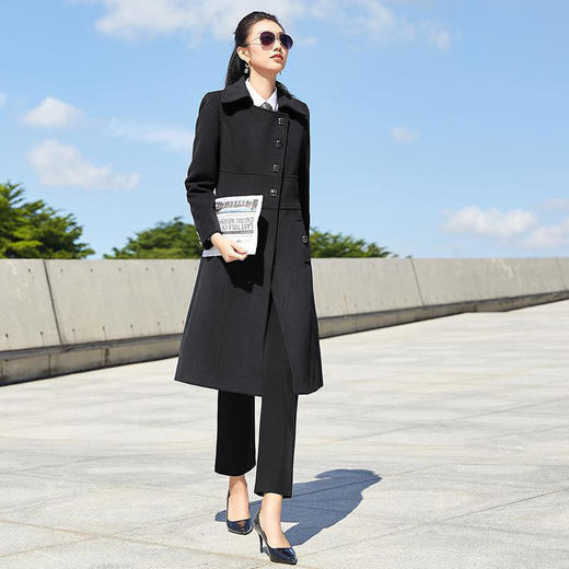 职业风大衣中长款空姐气质售楼部工装毛呢外套XZ-20662 商品图0