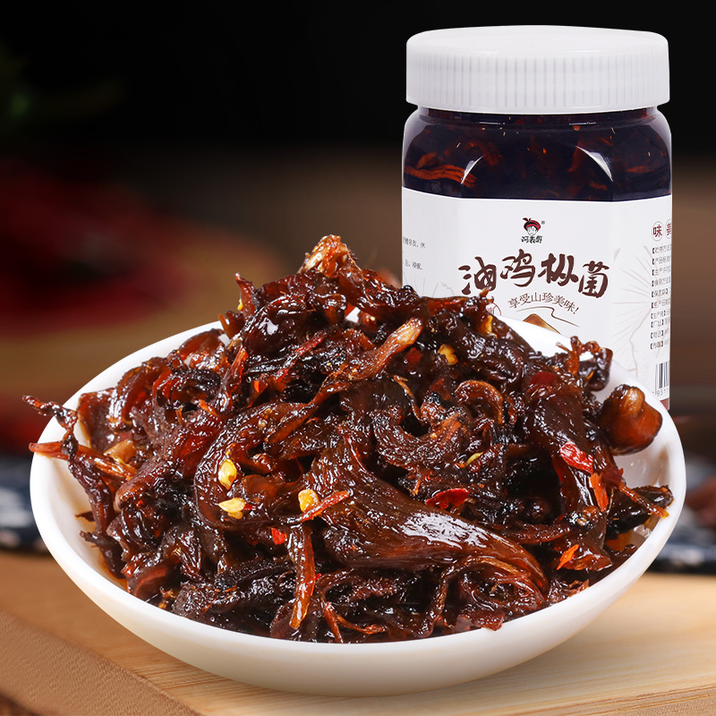 土哆哆云南特产即食鸡枞菌/牛肝菌 罐头香辣口感美味下饭菜