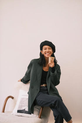 Puree｜#1206 boyfriend blazer 羊绒羊毛混纺男友风松身长夹克 [藏蓝 / 绿]