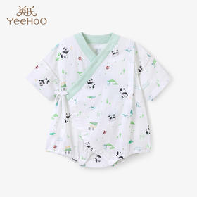 英氏男婴儿连体服男宝宝短袖哈衣绑带和尚服夏季款爬服 YZJNJ22008A