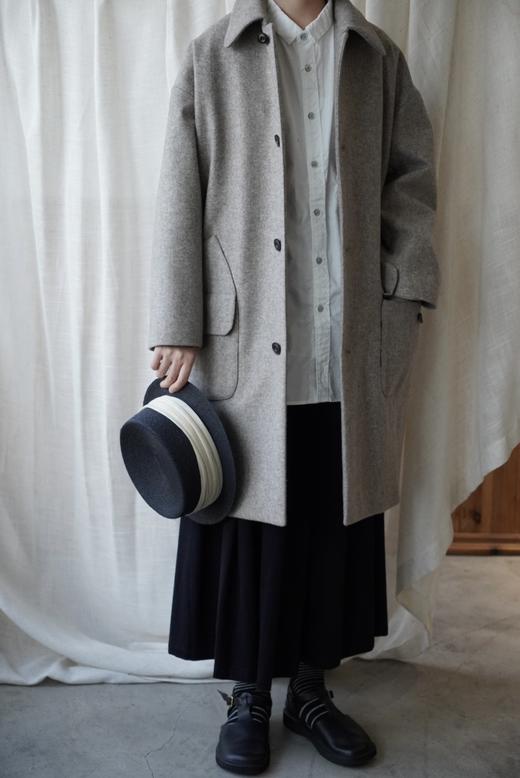 ECOLE DE CURIOSITES 大理石纹麦尔登呢羊毛大衣(Made in Italy) 商品图1