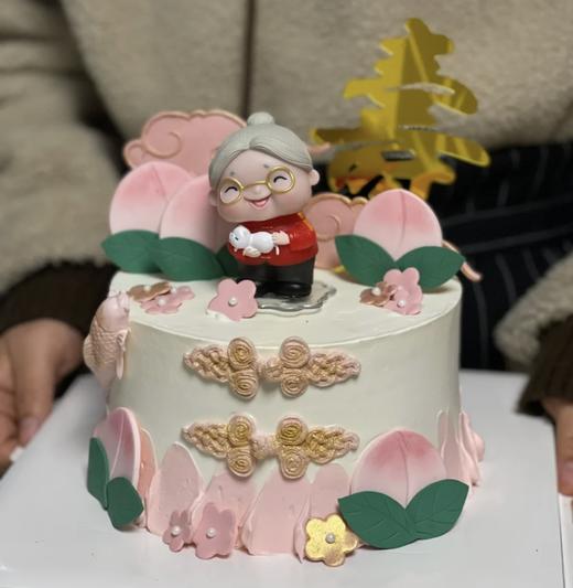 盘扣寿桃蛋糕（两个款式）送妈妈外婆奶奶长辈-低糖处理无添加 商品图1