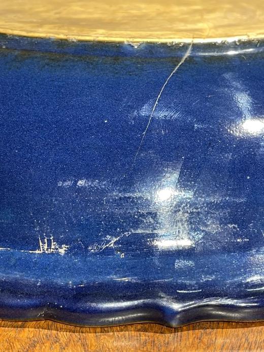 刷蓝地拔白龙凤花卉纹大碗，顺丰包邮 商品图12