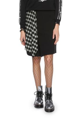 NOIR 格纹拼接不规则半裙 5096