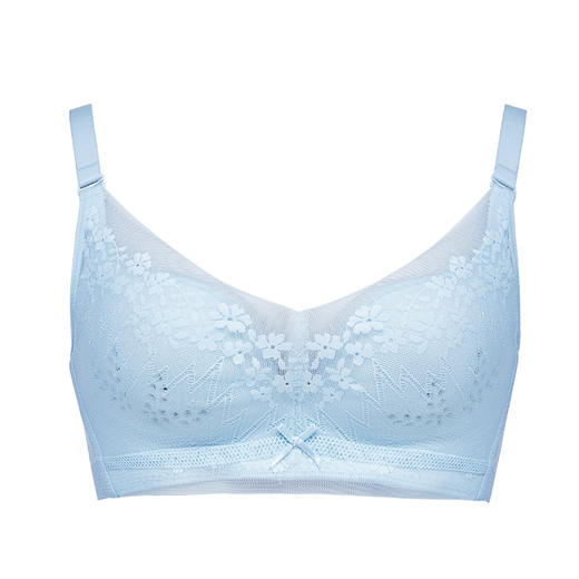 都市丽人WISECOOL常规内衣B杯薄3/4杯蕾丝文胸三排树脂胶圈YB3AA2 商品图5