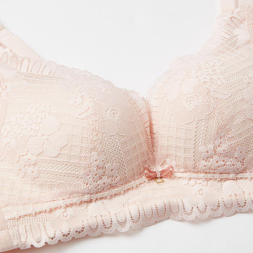 都市丽人自然舒适常规内衣A中厚3/4杯蕾丝文胸三排树脂胶圈LB3AA1 商品图10