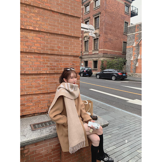 金蘑菇菇 布鲁斯日记 / 小个子本命长度 中长款英伦风羊绒大衣 商品图0