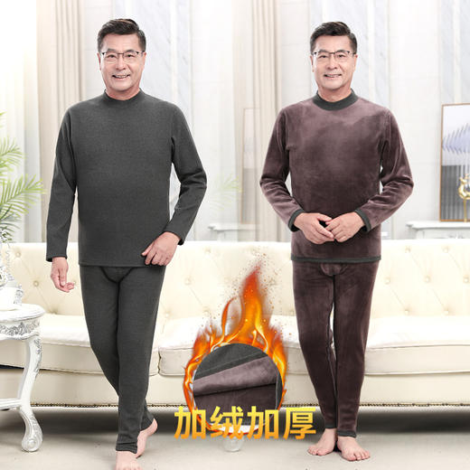 CXFR-1108中老年保暖套装男爸爸冬季加绒加厚小棉衣老年人爷爷打底内穿毛衣 商品图4