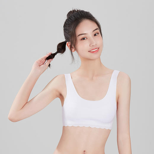 都市丽人少女三步优选内衣无尺码超薄背心式泳布文胸无排扣无钢圈BB36C1 商品图0