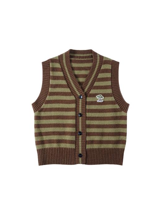 早乙女惠子saotome/宽松cityboy百搭条纹拼接马甲 商品图5