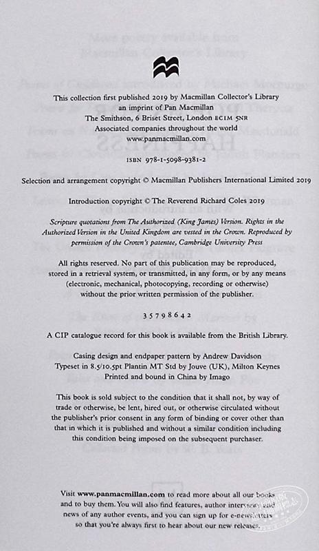 【中商原版】Collectors Library系列：快乐诗歌 英文原版 Poems for Happiness 外国诗歌 商品图4