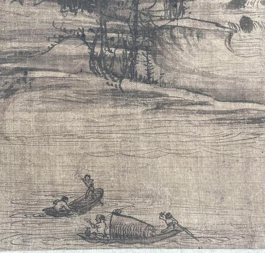 【定制书画】（北宋）许道宁《秋江渔艇图（高头渔父卷）》绢本 手卷  馆藏书画高仿复制艺术品（付款后28天内发货） 商品图4