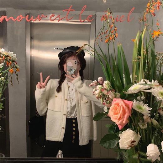 金蘑菇菇 【雅灰半裙】弥敦道日落 羊毛香香组/ 贵气千金复古精致少女三件套 商品图2