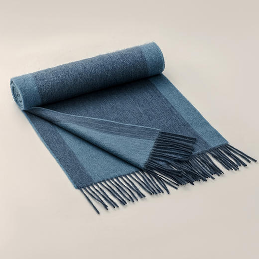 羊毛男士围巾新款韩版秋冬季渐变双色简约围巾时尚保暖围脖35*196cm 商品图12