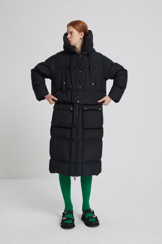 可拆分超长连帽羽绒服 商品图0