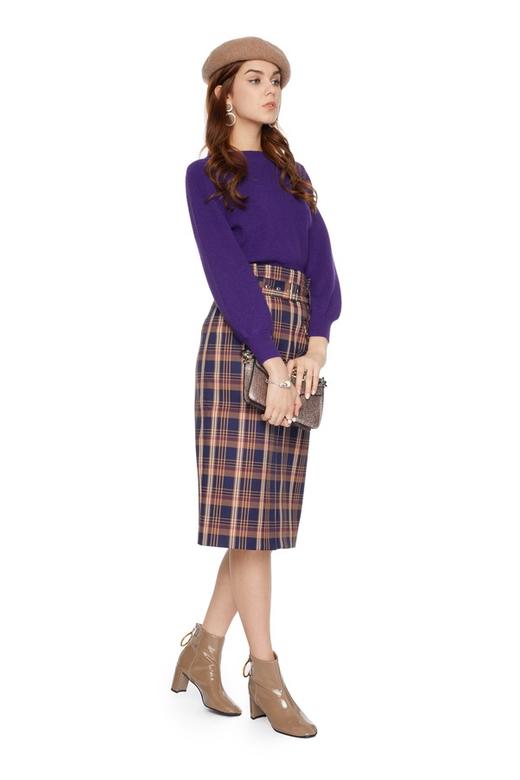 OCTAVIA 复古格纹包臀半裙 5357 商品图3