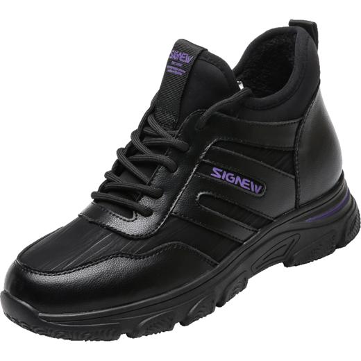 信诺加绒保暖妈妈鞋休闲运动鞋2022年冬季新款显瘦女鞋软底高帮鞋X2M203621 商品图2