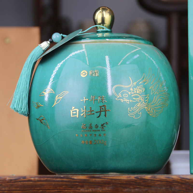 鸣龙十年陈-白牡丹 特级福鼎白牡丹（十年陈）一罐200g送礼盒
