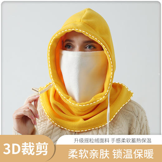 「六色可选！双层摇粒绒款」新款冬季骑行防风帽防风面罩 帽子围脖一体户外运动护脖帽子配饰 商品图1