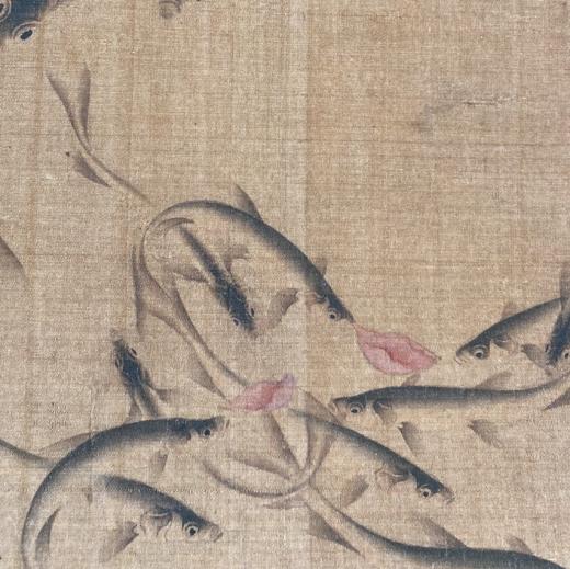 【定制书画】（北宋） 刘寀(传)  《落花游鱼图卷》绢本 手卷/镜片 馆藏书画高仿复制艺术品（付款后28天内发货） 商品图7