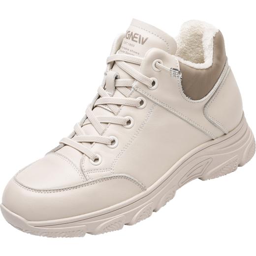 信诺真皮加绒高帮鞋2022新款冬季小白鞋韩版短靴运动休闲女士棉鞋X2M203622 商品图2