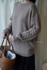 （4折）HAOLU棕色浅棕藏蓝圆领毛衣 商品缩略图2