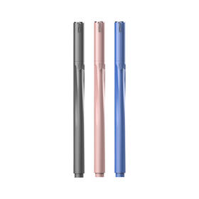 齐心 GP381 拔盖高密度中性笔 笔杆灰金蓝 速干 子弹头0.5mm 匹配笔芯R917