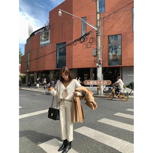 金蘑菇菇 波特兰咖啡馆 / 松弛感ins博主系 宽松百搭休闲白牛仔裤 商品图0