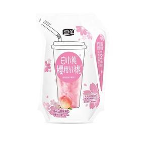 君乐宝白小纯零添加蔗糖樱花白桃味牛奶200ml