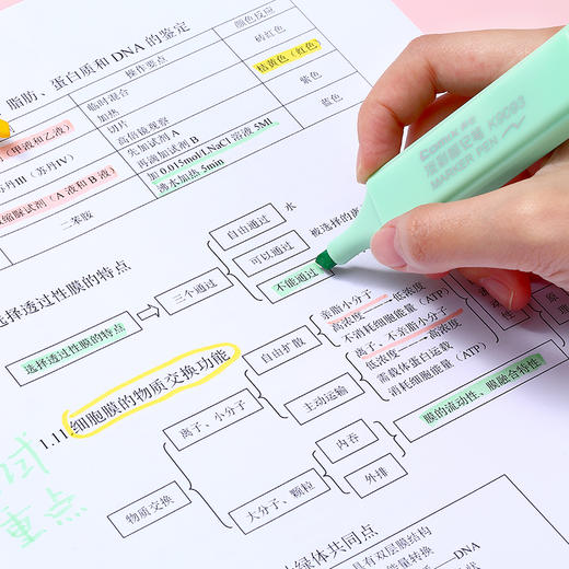 齐心 K9093 淡彩标记笔 1-5mm线幅 黄粉绿3色装 商品图4
