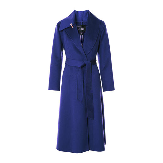 EITIE爱特爱冬季新款气质简约V领显瘦大气系带大衣6814508 商品图5