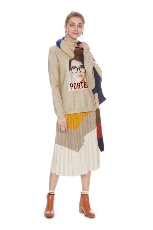 LA Collection 拼色百褶半身裙 4886 商品图3