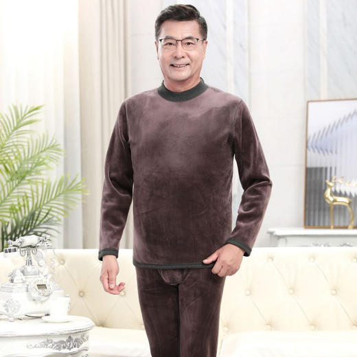 CXFR-1108中老年保暖套装男爸爸冬季加绒加厚小棉衣老年人爷爷打底内穿毛衣 商品图1