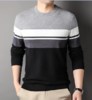 占姆士斜纹提花男士圆领针织衫套头撞色秋冬新品 商品缩略图0
