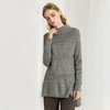 Famecoco范可儿灰色半高领毛衣女秋冬慵懒羊毛针织衫开叉套头上衣F188DB030 商品缩略图3