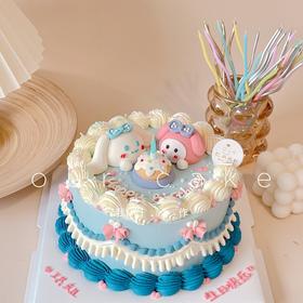 三丽鸥家族玉桂狗和美乐蒂立体小动物复古蛋糕-低糖处理无添加