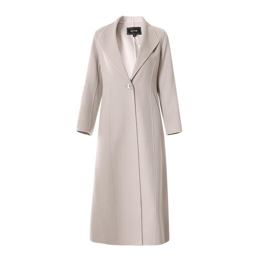 EITIE爱特爱冬季新款气质修身纯羊毛毛呢外套女纯色V领大衣6814533 商品图6