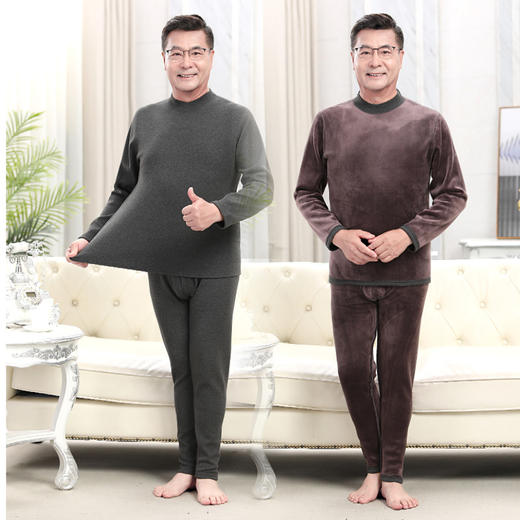 CXFR-1108中老年保暖套装男爸爸冬季加绒加厚小棉衣老年人爷爷打底内穿毛衣 商品图5