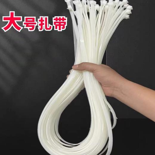 大号强力卡扣自锁式尼龙扎带10*800mm塑料捆扎带绑扎带束线带白色1包 商品图0