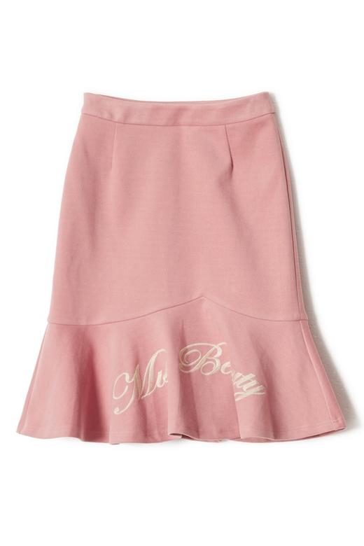 AVA 粉色字母刺绣荷叶摆半裙 8369 商品图4