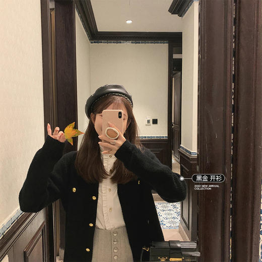 金蘑菇菇 【雅灰半裙】弥敦道日落 羊毛香香组/ 贵气千金复古精致少女三件套 商品图3