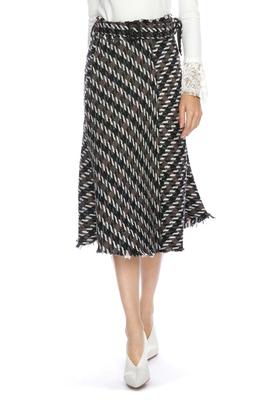 SUMMER & SAGE 条纹流苏半身裙 4818