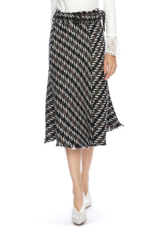 SUMMER & SAGE 条纹流苏半身裙 4818 商品图0