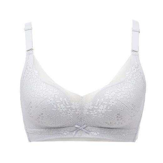 都市丽人WISECOOL常规内衣B杯薄3/4杯蕾丝文胸三排树脂胶圈YB3AA2 商品图9