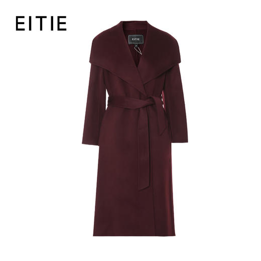 EITIE爱特爱冬季新款气质翻领束腰显瘦长款大衣外套7214904 商品图3