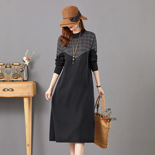 气质针织连衣裙冬季打底毛衣裙中长款内搭裙子CC-E-5260 商品图3