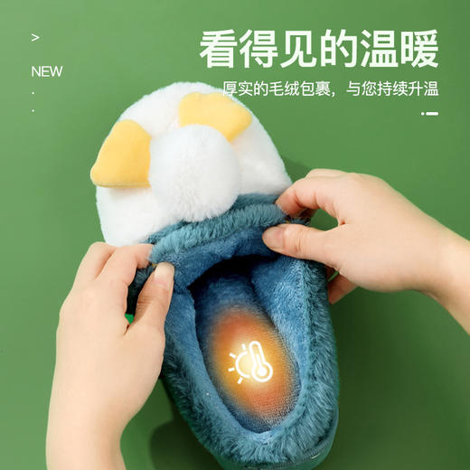 「5款配色！享受冬日阳光」年新款棉拖鞋 女家居室内厚底防滑月子鞋冬季毛绒情侣棉鞋男 商品图2