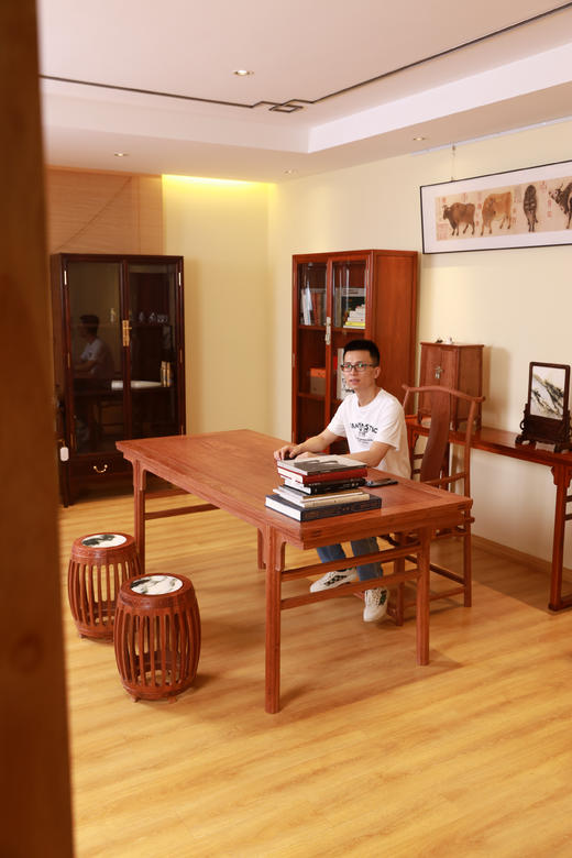 红桥红  家具严选  缅甸花梨（大果紫檀）【198 瓜棱腿刀牙 画案】独板 商品图12