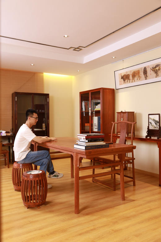 红桥红  家具严选  缅甸花梨（大果紫檀）【198 瓜棱腿刀牙 画案】独板 商品图10